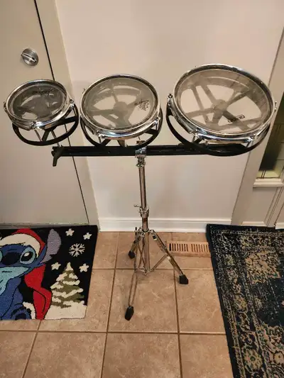 Set of Dixon Roto tom drums., View more