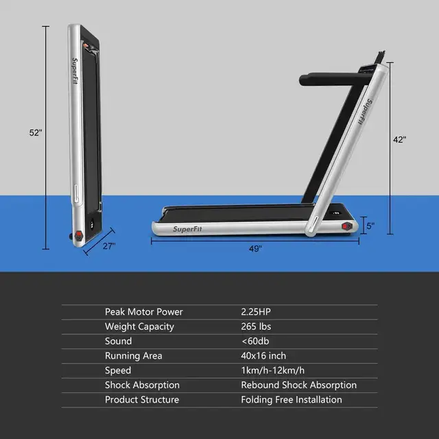 2 in 1 Electric Folding Treadmill  in Exercise Equipment in Cambridge - Image 4