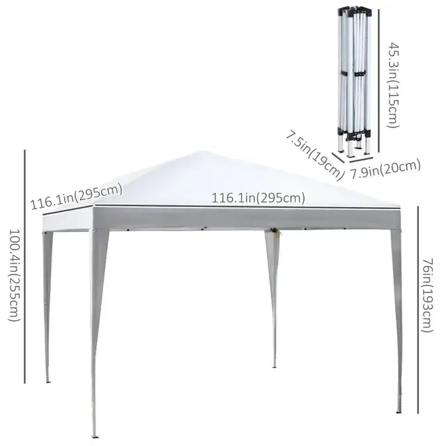 10 x 10ft Folding Pop Up Tent Outdoor Gazebo Canopy in Patio & Garden Furniture in Markham / York Region - Image 4
