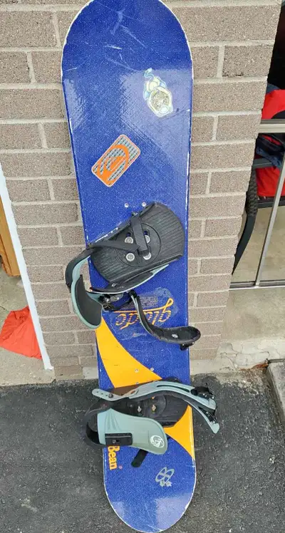 142 cm snowboard with bindings, View more