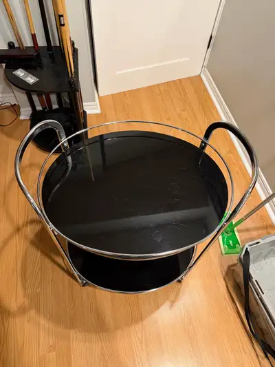 Chrome and Black Serving Cart, View more