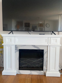 CANVAS Electric Fireplace WHITE