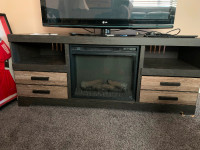 Tv stand with electric fireplace