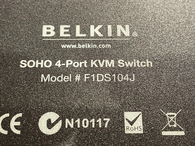 Belkin 4 port KVM Switch F1DS104J + VGA Audio USB Power Cables in Networking in St. Catharines - Image 3