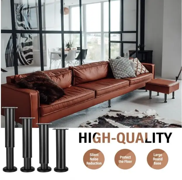 NEW - 4 Adjustable 16"-30 " metal pipe furniture legs.(Open box) in Multi-item in Mississauga / Peel Region - Image 2