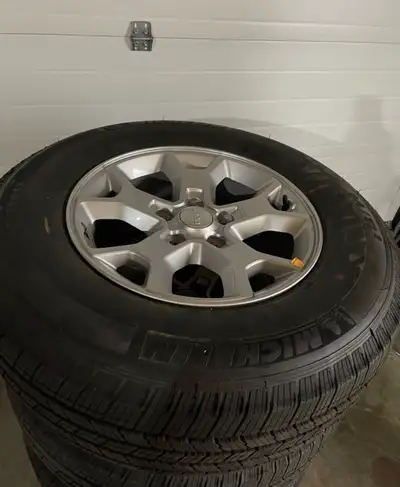 OEM 5x127 aluminum wheels TPMS 245/75/17 Michelins LTX MS2 Wheel set never use Brand new condition S...