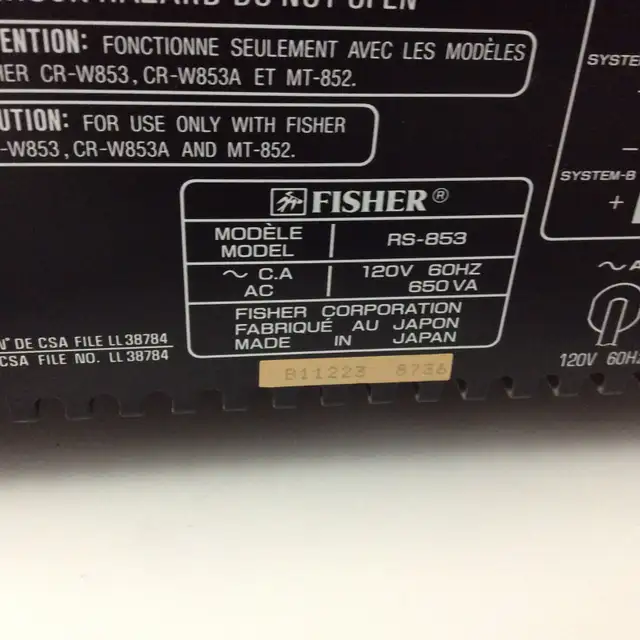 Vintage Fisher integrated Stereo Amplifier AMP RS-853 in Stereo Systems & Home Theatre in Mississauga / Peel Region - Image 4