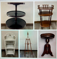 4 VINTAGE - PIANO STOOL / SMALL TABLES / STANDS