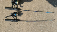 24" medium action ice fishing rods. 2 rods