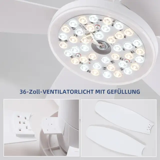 Surtime 36" Low Profile Ceiling Fan with Light & Remote/APP Cont in Indoor Lighting & Fans in Mississauga / Peel Region - Image 6