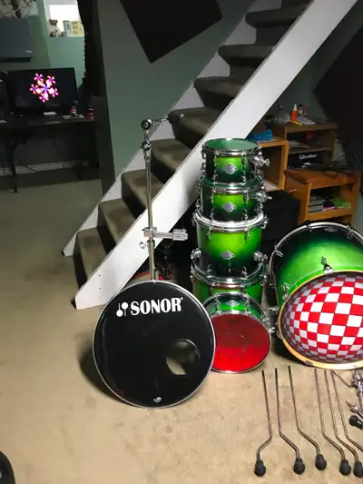 Sonor Essential Force Drum Kit (Green Fade) – Excellent Conditio, View more