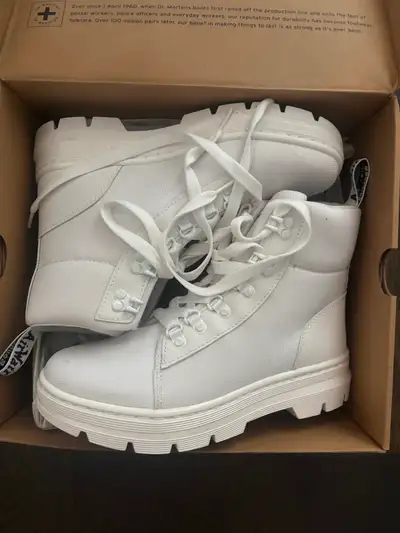 Dr. Martens Combs W Boots — White Canvas Hiker Style - US 8 W Sz, View more