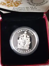 2016 $25 Piedfort, pure silver coin- The Coat of Arms of Canada 