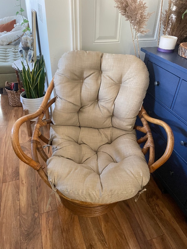 Papasan Chair with New Cushion Chairs & Recliners Hamilton Kijiji