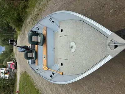 2025 40 Hp Yamaha Electric start Tiller 1670 Resorter ALUMARINE Boat Casting deck very nice boat mot...
