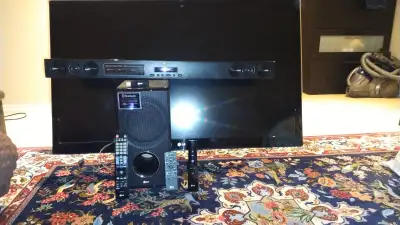 LG 55 inch with subwoofer & soundbar combo, View more