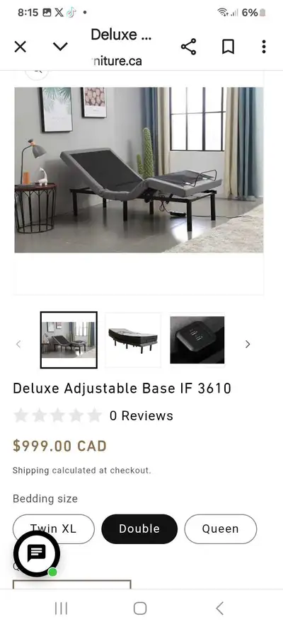 Okin adjustable double bed & mattress, View more