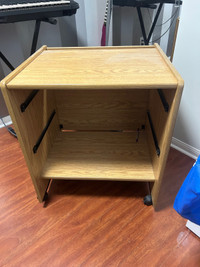 TV TABLE WITH DRAWERS AND WHEELS