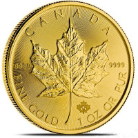 1 OZ CANADIAN MAPLE LEAF PURE GOLD COIN - ROYAL CANADIAN MINT