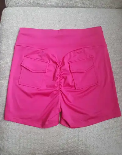 Brand New Hot Pink Scrunch Pocket Shorts, View more