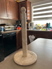 Paper Towel Holder. Natural Stone.  Like new. 
