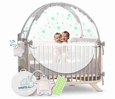 Baby’s Crib Tent and Lights, View more