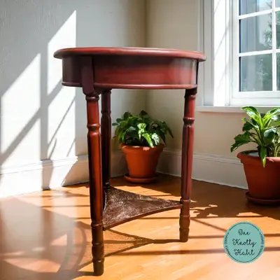 Refinished Rustic Primitive Side Table, View more