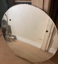 Vintage MCM mirrors beveled etched round accent