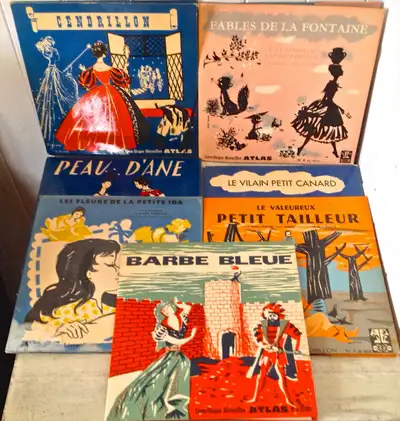 Vintage 1959. Livres-disques Microsillons. Contes. Atlas. France, View more
