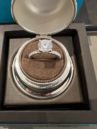 Birks 1.51ct diamond platinum engagement ring / bague en diamant