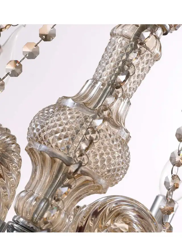 LED E12 LED 3 Brightness Cognac Color Crystal Candle Chandelier  in Indoor Lighting & Fans in Hamilton - Image 10