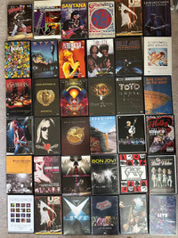 Live music/ concert DVDs. Everything from Ozzy to ABBA. $10 each