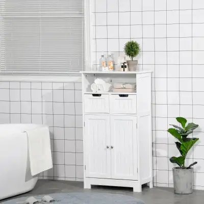 Bathroom Storage Cabinet Floor with Adjustable Shelf and Drawers, View more