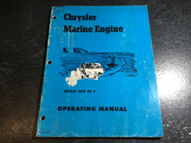 Chrysler Super Bee II LM318BT Marine Engine Operating Manual in Non-fiction in Parksville / Qualicum Beach
