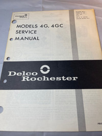 1964 ROCHESTER CARBURATOR  MODEL 4G,4GC SERVICE MANUAL #M01617
