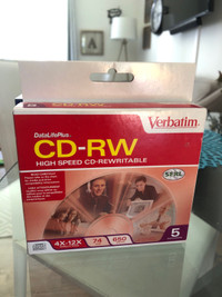 Box of 5 NEW CD-RWs 