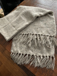 Huge scarf  shawl wrap taupe beige & grey tones