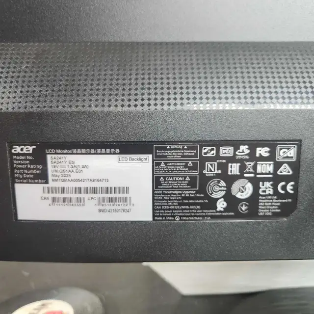 Computer Monitor.   24.5" Acer.  Barely used. in Other in City of Toronto - Image 3