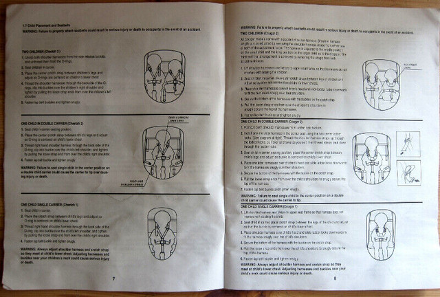 CHARIOT CHEETAH 1 2 COUGAR 1 2 OWNER'S MANUAL RARE in Strollers, Carriers & Car Seats in Ottawa - Image 3