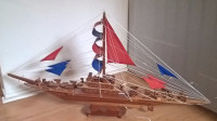 Handcrafted Wooden Model Ship/ Sailboat