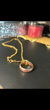 Lord of the Rings One Ring on Gold Chain 