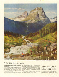 Large 1958 full page ad for New England Mutual Life