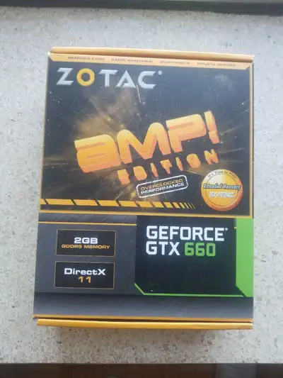 GPU Graphic Card Video Card GeForce GTX 660 AMP! edition Zotac 2 GB Handles 4 monitors Connectors: D...