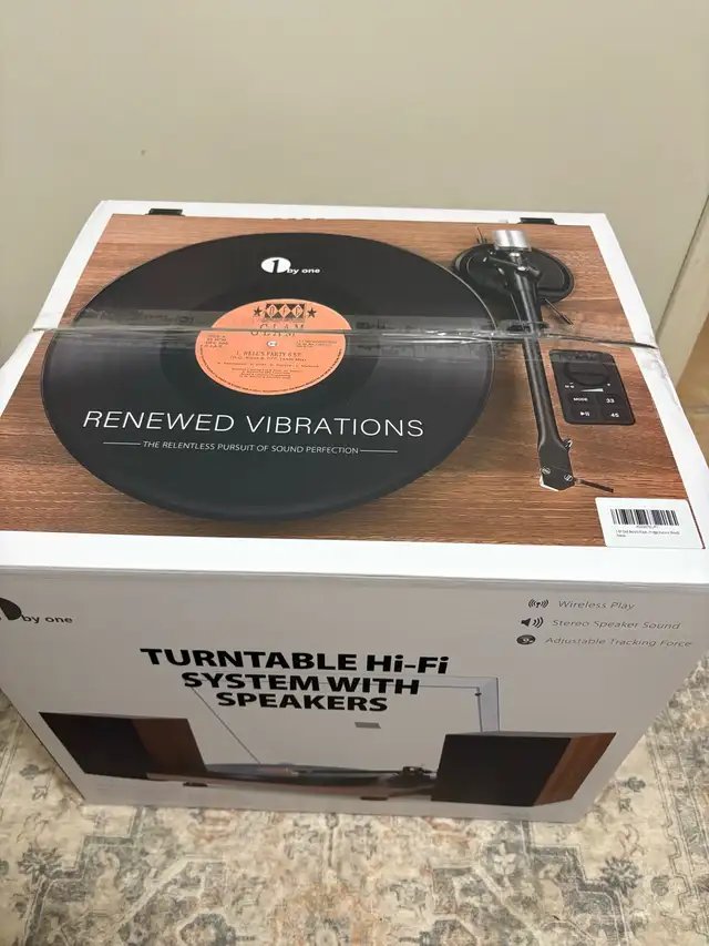 1 BY ONE Record Player Wireless Turntable HiFi System New in box in Stereo Systems & Home Theatre in Edmonton - Image 4