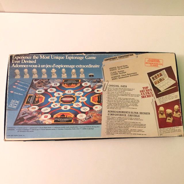 Vintage 1983 Conspiracy Board Game Milton Bradley Fr and Eng in Arts & Collectibles in City of Toronto - Image 2
