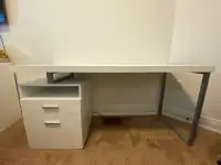 Office Desk with Storage - White