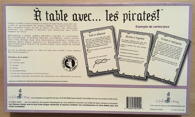 À table avec…les pirates! - Manger et jouer pendant un souper! dans Jouets et jeux  à Trois-Rivières - Image 3