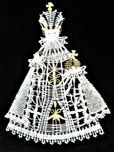 UNIQUE LACE PICTURE, WALL HANGING - "IL BAMBINO DI PRAGA" ART, View more