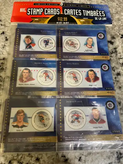 Own a piece of hockey history with this set of NHL Stamp Cards! This limited edition collection feat...