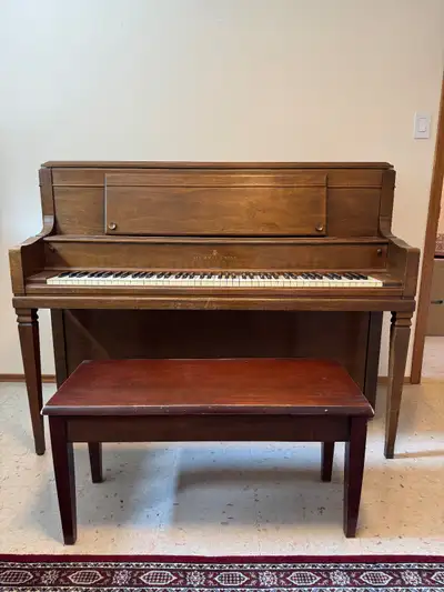 Steinway Model 45 Upright Piano in Mahogany Finish, View more